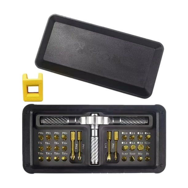 Juego de destornilladores de trinquete 30 en 1, 28 bits, compacto, con caja de almacenamiento, Kit de herramientas de reparación, versátil para entusi