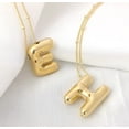 thumbnail image 3 of Bubble Letter Necklace Gold for Women，Charm Balloon Initial Letter Pendant Zirconia Inlaid Necklaces Fashion Gifts Jewelry, 3 of 15