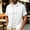 White, variant on VgaVtl Short Sleeve Mens Collar Shirts Button up Summer Solid Color Minimalist Leisure Tops for Men Cardigan