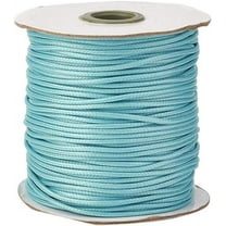 1 Roll 88 Yards Korean Waxed Polyester Cord 1mm Macrame Craft DIY Thread Rattail Beading String for Jewelry Making Chinese Knotting Kumihimo Shamballa Friendship - Cyan
