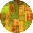 thumbnail image 1 of Ahgly Company Machine Washable Indoor Round Patchwork Yellow Transitional Area Rugs, 8' Round, 1 of 4
