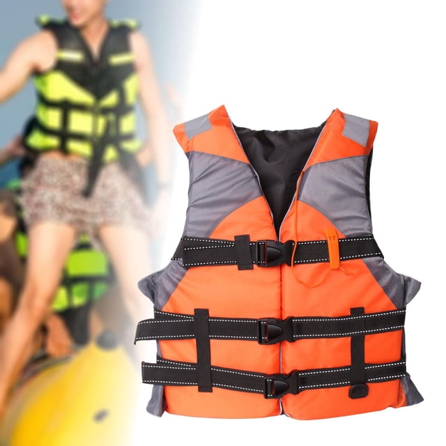 DYNWAVECA Life Jacket Adjustable Straps Adult Life Vest for Kayaking Canoeing Boating XXL Orange