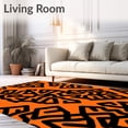thumbnail image 2 of ODIKA 2'x3' Machine Washable Non-Slip Area Rug, Abstract Athletic Emblem With Angular Interlocking Shapes High Traffic Rug, Orange, 668980, 2 of 7
