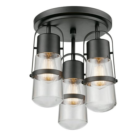 Globe Electric Helm 3 Light Dark Bronze Semi Flush Mount Ceiling With Clear Gl 60335 Globe Electric Helm 3 Light Dark Bronze Semi Flush Mount Ceiling With Clear Gl 60335