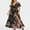 Black, variant on Jacenvly New Dresses for Women 2024 Casual Women Plus Size V Neck Floral Print Short Sleeve Boho Dress Satiny Soft Long Dresses for Women Black
