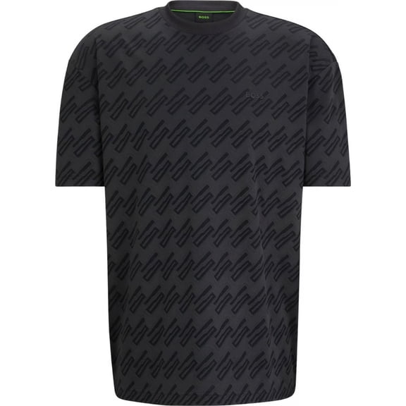 Hugo Boss Men's Tee 7 Tonal Logo T-Shirt, Black/Gray