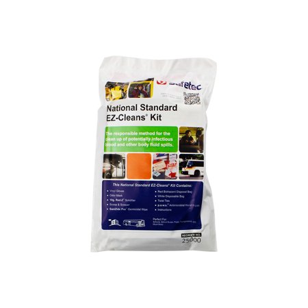 Safetec National Standard EZ-Cleans® Kit (Poly Bag)  Body Fluid Spill Kit (24 Kits/case)