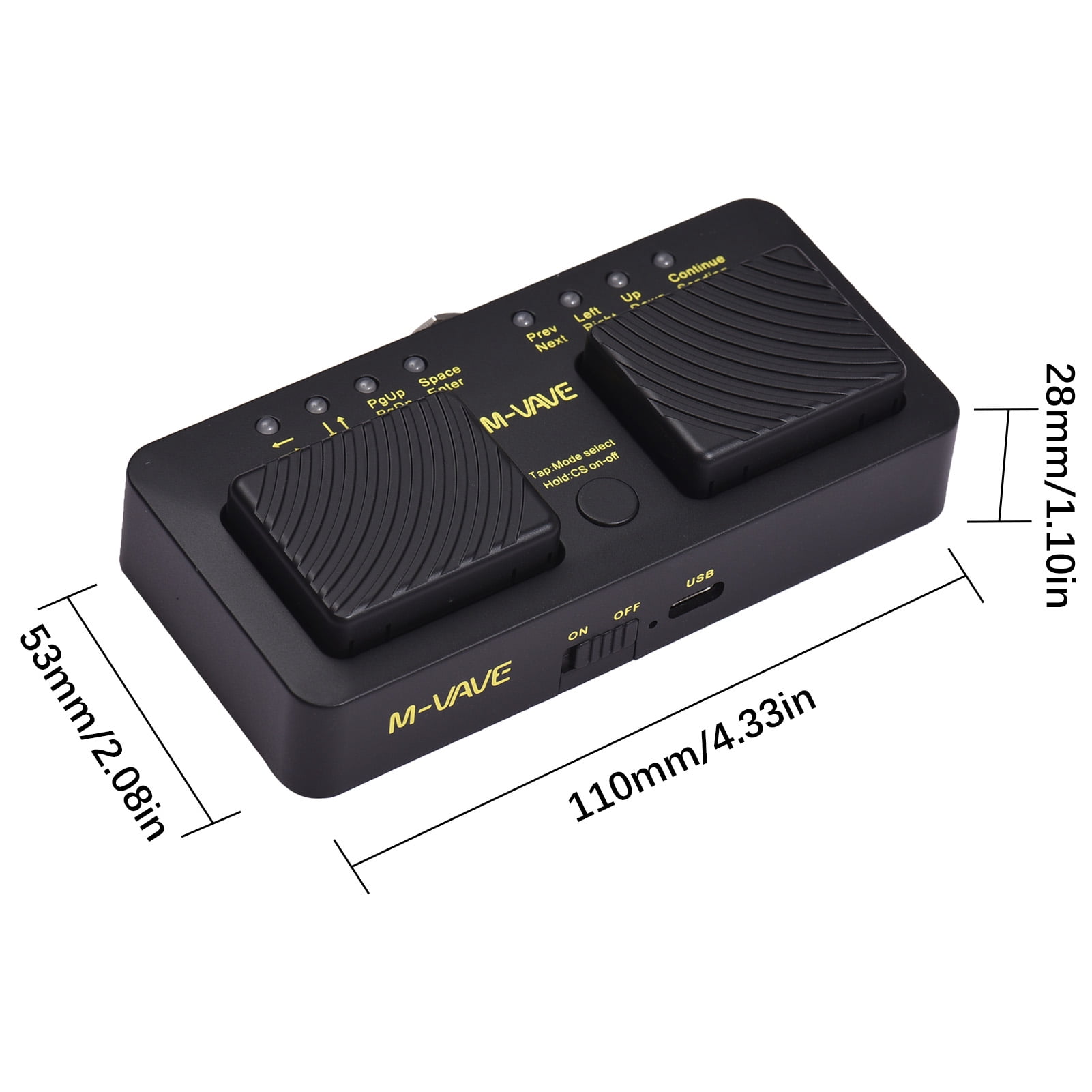 Pédale MIDI Sans Fil M-Vave - 4 Pédales - Bluetooth - Compatible PC/Mac/iOS/Android