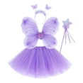 thumbnail image 2 of Tutu for Girls Layered Purple Tutuwith Wings and Hairband Elastic Waist Kids Ballet Skirt Thanksgiving Tutu 3-10 Years, 2 of 5