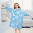 thumbnail image 5 of FORMRS Wearable Blanket Hoodie with Sleeves for Kids Cozy Flannel Sweatshirt, Snowflake Pattern, 5 of 7
