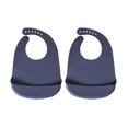 thumbnail image 1 of Baberos de silicona Baby Pick 2 unidades impermeables y libres de BPA color azul pizarra, 1 of 7
