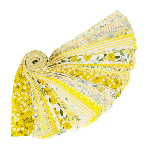 2Pack Cotton Quilting Fabric Breathable Sewing Fabric Fine Patchwork Pre Cut Strip Floral Print Cloth Quilt Strip for DIY Craft