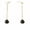 Jet Black, variant on 18K Gold Plated Threader Dangle Earrings for Women with Ruby Teardrop Stone