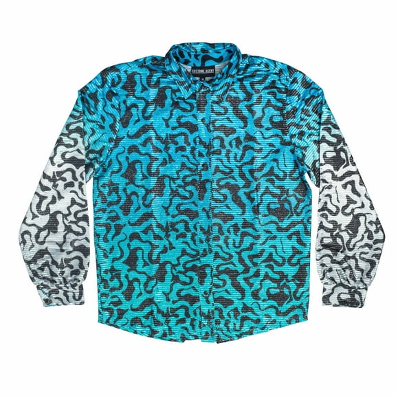 The King of Tigers Halloween Costume Exotic Shirt - Blue - 3XL