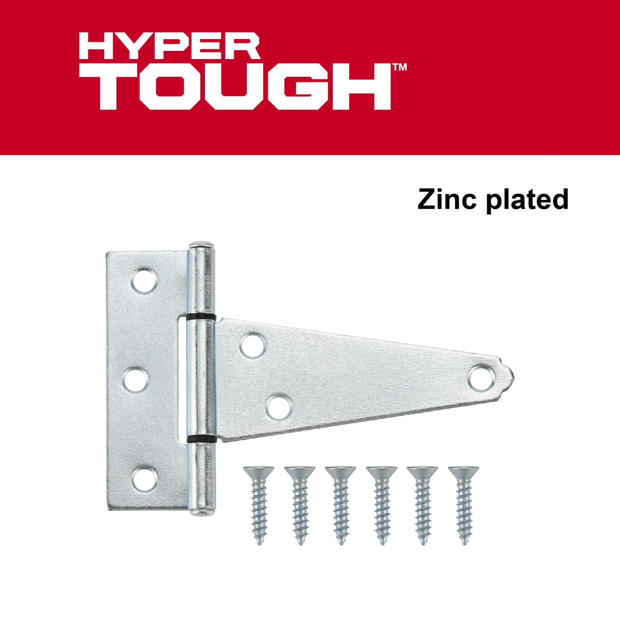 (2 pack) Hyper Tough 4 in. Heavy Duty Tee Hinge, Zinc Plated, 1 Piece