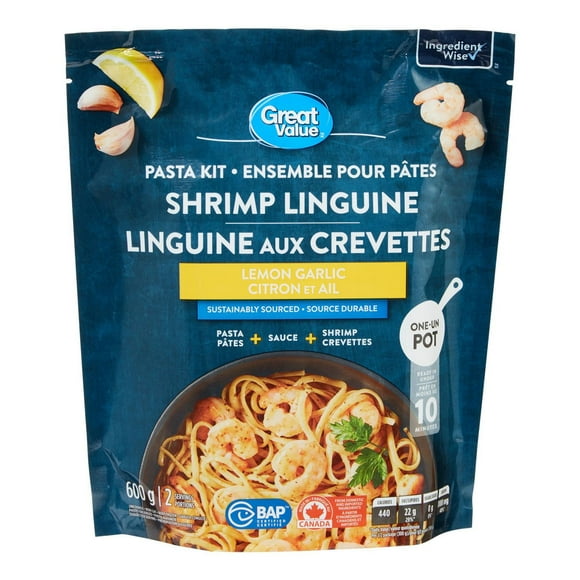 GV Lemon Garlic Linguine Shrimp Pasta Kit, 600 g