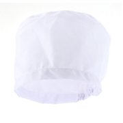 Unisex Scrub Cap Round Cotton Cap Hat (White)