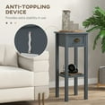 thumbnail image 5 of HOMCOM 2-Tier Side Tables Set of 2 with Drawer Shelf for Living Room, Gray, 5 of 8