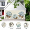 thumbnail image 2 of Blue Hydrangea Garage Door Cover Banner 7 x 8 FT,Spring Floral Leaves Butterfly Vintage Beige Garage Door Curtains Backdrop with Grommets for Indoor Outdoor Wall Party Porch Yard Decor Background, 2 of 9