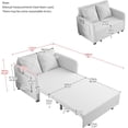 thumbnail image 2 of Tabaray Loveseat Sofa Bed Pull Out Sleeper Couch Pullout Bed Modern Linen Upholstered Space-Saving Love Seat Metal Frame Compact Convertible Sofa Bed for Small Spaces Guest (Beige), 2 of 6