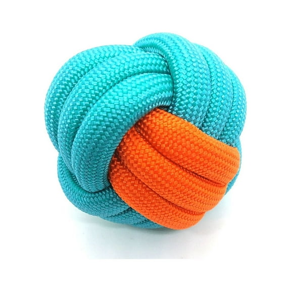 Puppy Dog Rope Knot Ball Toy - orange