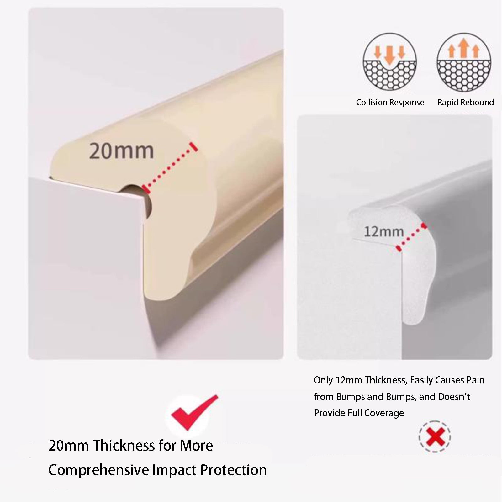 Foam Edge Corner Guards Protector Anti Collision Strips,Furniture Proofing Edges Guards Padding For Furniture Cabinets Steps