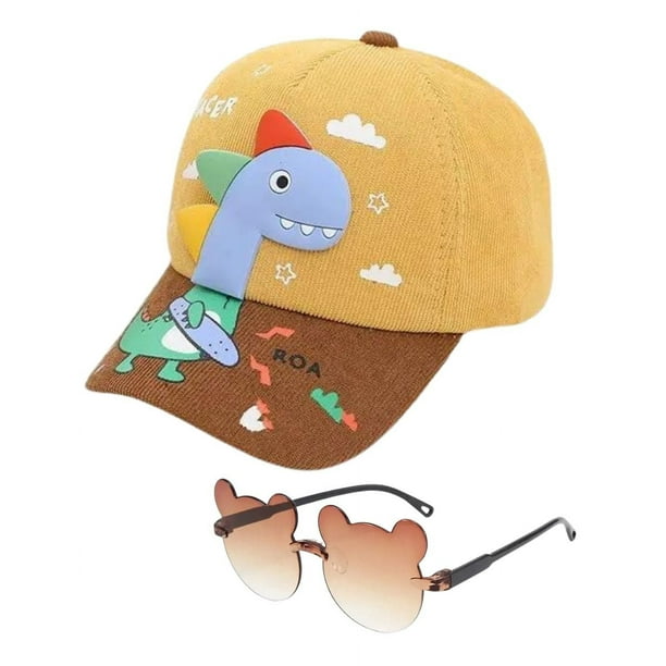 Gorra infantil de pana con lentes de sol Dino