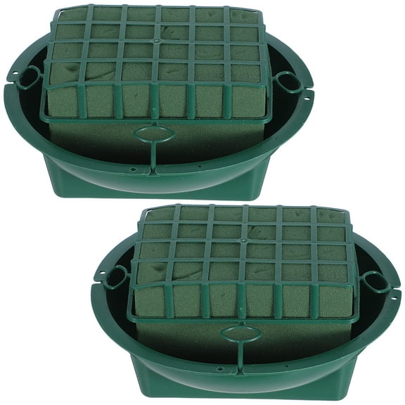 Raindrops 2pcs Green Design Bowls For Flower Arrangement Round Floral Bowls Supplies For Arrangements Diy Floral Centerpieces Memorial Day Wedding Party Decorating