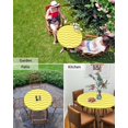 thumbnail image 6 of Yellow Striped Texture Water Ripple Fitted Round Tablecloths Elastic Edged Table Covers 36"-44",Abstract Minimalist Wave Waterproof Dining Room Table Cloth for Kitchen Holiday Party Tables Decor, 6 of 6