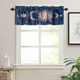 thumbnail image 2 of Magic Sun Moon Valance, Boho Astrology Tarot Blue Universe Starry Sky Print Blackout Short Window Treatment for Home Bedroom Living Room Bathroom Decor, 54x18inch, 2 of 6