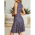 thumbnail image 5 of Women's 2025 New Summer Sleeveless Sexy Wrap V Neck Floral Sundress Mini Dress, 5 of 12