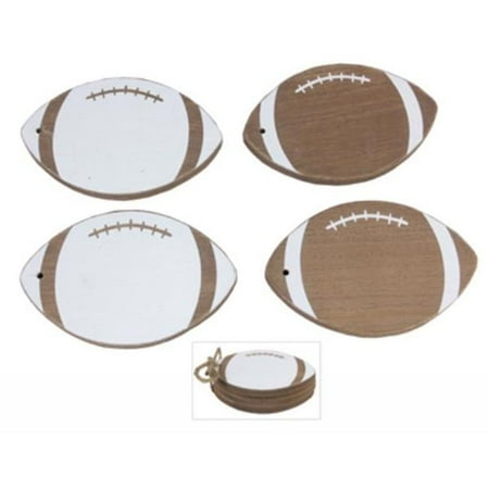 

Youngs 80382 Wood Football Shaped Coasters - 4 Piece