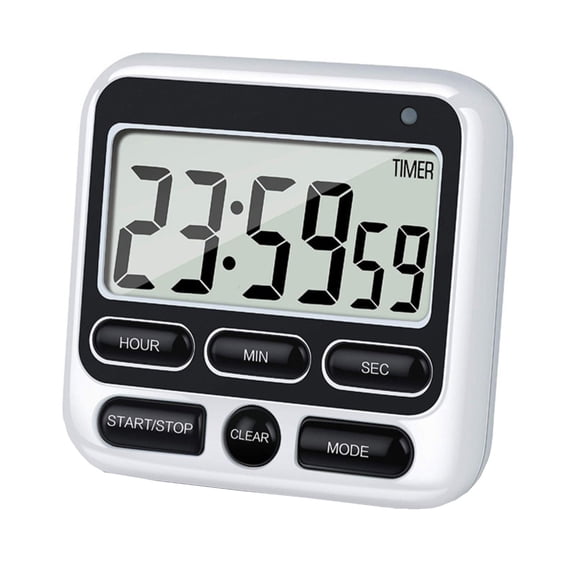 Digital Kitchen Timer 24 Hour Clock With Silent And Loud Alarm, Manual Switching Count UP/Down And Memory Function For Cooking, Studying And Meeting