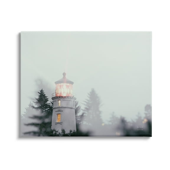 Stupell Industries Oregon Coast Lighthouse Travel & Places Painting Gallery Wrapped Canvas Art Print Wall Art, 20 x 16