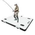 thumbnail image 4 of Inflatable Boats Canoe Trolley Cart, 2 Meters Portable Fishing Pontoon Boat, Foldable Floating Platform Dock for Fishing, Stable Water Surface Design with Outboard Motor Fit, 4 of 16