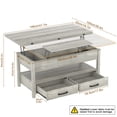 thumbnail image 4 of Urban Deco Lift Top Coffee Table with 2 Storage Drawer Hidden Compartment, Dinging Table Coffee Table for Living Room, Gray, 4 of 7