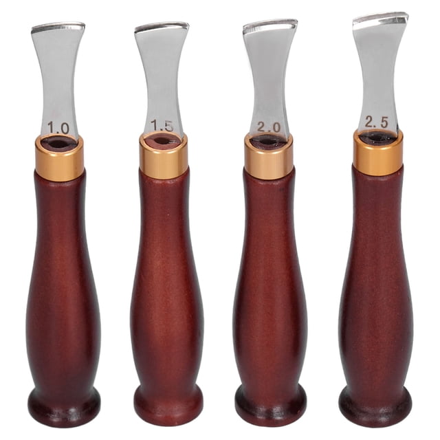 Juego de 4 piezas con mango de madera para recortar y hacer manualidades con precisión, kit profesional para ribetear cuero