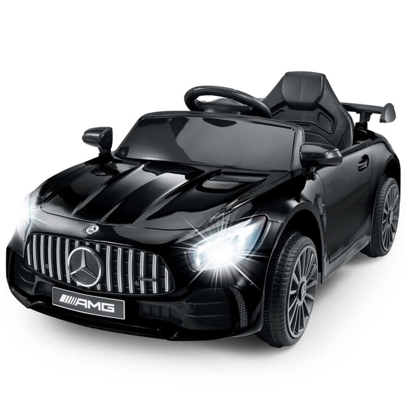 VOLTZ TOYS Licensed Mercedes-Benz AMG GTR 12V Kids Ride On Car - Electric Sports Car with Remote Control, LED Lights & Music - Black