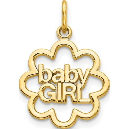 14k Yellow Gold Baby Girl (15x23mm) Pendant / Charm