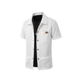 thumbnail image 4 of Western Shirts for Men Short Sleeve Waffle Pearl Snap Shirts for Men Button Up Shirt Cowboy Casual Work Shirt Size 3XL White, 4 of 6