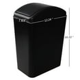thumbnail image 3 of 4.5 Gallon Swing Top Trash Bin, Plastic Garbage Can with Lid, Black, 3 Pack, 3 of 7