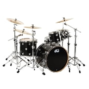DW Collector's Series 4-Piece Shell Pack With 23 Bass Drum Black Ice Chrome Hardware