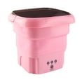 thumbnail image 2 of Mini lavadora plegable de 8 litros, pequeña lavadora y secadora portátil, combinadas para apartamentos, dormitorios, camping, enchufe estadounidense de 110 a 220 V, color rosa, 2 of 5
