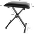 thumbnail image 3 of Adjustable Padded Keyboard Piano Bench Seat, X-Style Folding Keyboard Chair with 4-Positions Height Adjustment and Rubber Feet, 3 of 9