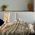 thumbnail image 3 of Jazz Music Soft Flannel Fleece Throw Blanket, Illustration of a Guitarist in an Old Street of New York Buildings Music Cityscape, Cozy Plush for Indoor and Outdoor Use, 60" x 80", Beige, by Ambesonne, 3 of 5