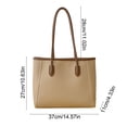 thumbnail image 3 of Bolso tote de piel para mujer | Bolso versátil para el día a día con bolsillo con cremallera y asas resistentes para el trabajo y los viajes., 3 of 6