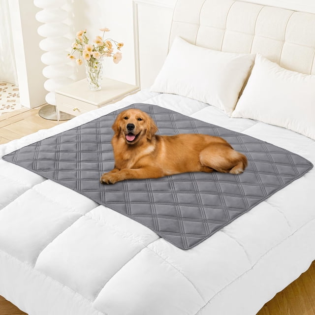 Manta impermeable para perros Smiry, 40 x 50 cm, gris y gris oscuro