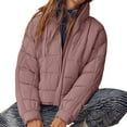 thumbnail image 4 of HTNBO Women's Oversized Lightweight Down Coat Long Sleeve Zip Packable Short Puffer Jackets, 4 of 8