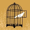 thumbnail image 2 of Vess, June Erica 15x15 White Modern Wood Framed Museum Art Print Titled - Birdcage Silhouette II, 2 of 4