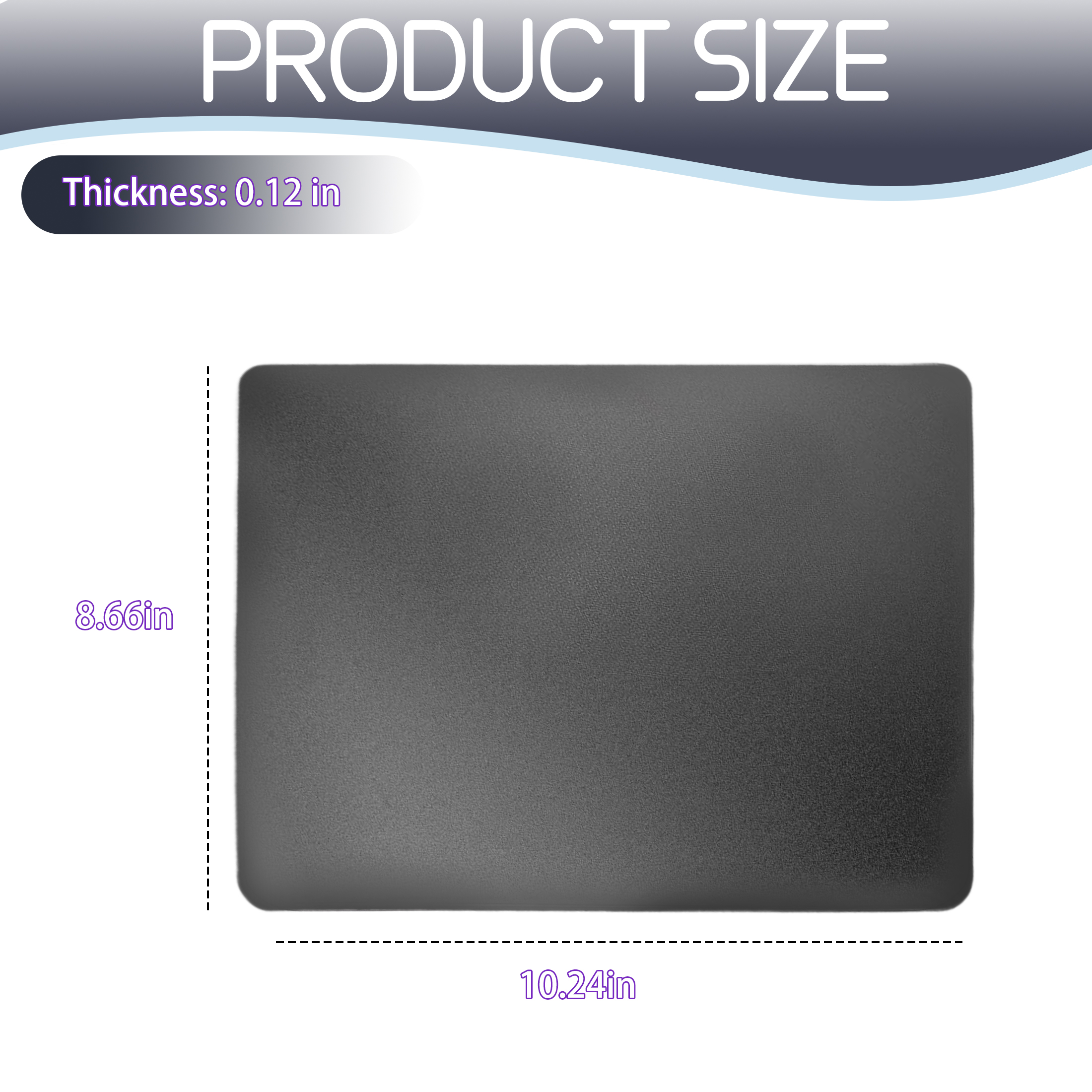 GJX Mouse Pads for Desk,7H Tempered Matte Glass Mousepad,Mousepad Gaming,Gaming Non-Slip Low Surface Friction Black Mouse Pad,Black,8.66"x10.24"x0.12"